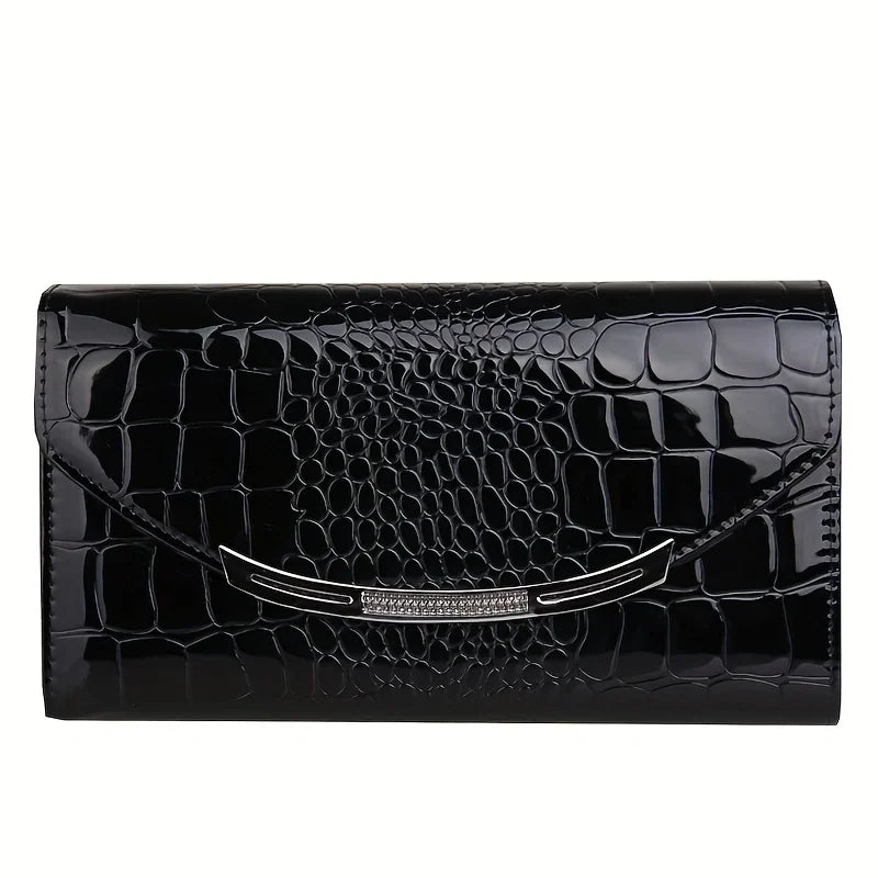 Patent Leather Chain Clutch Bag