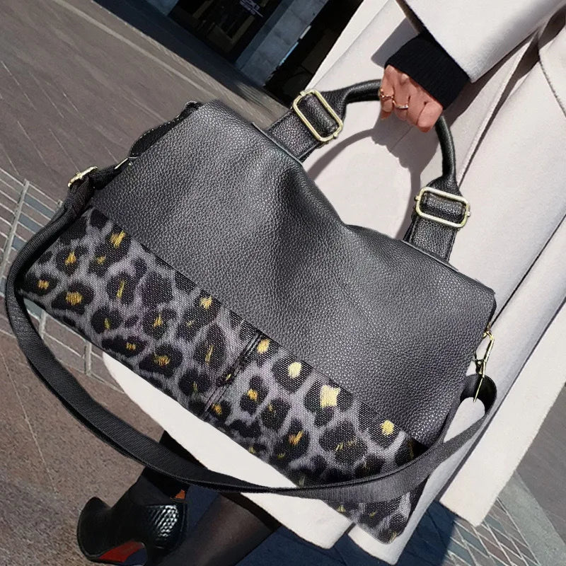 Y2K Leopard Print Tote Bag
