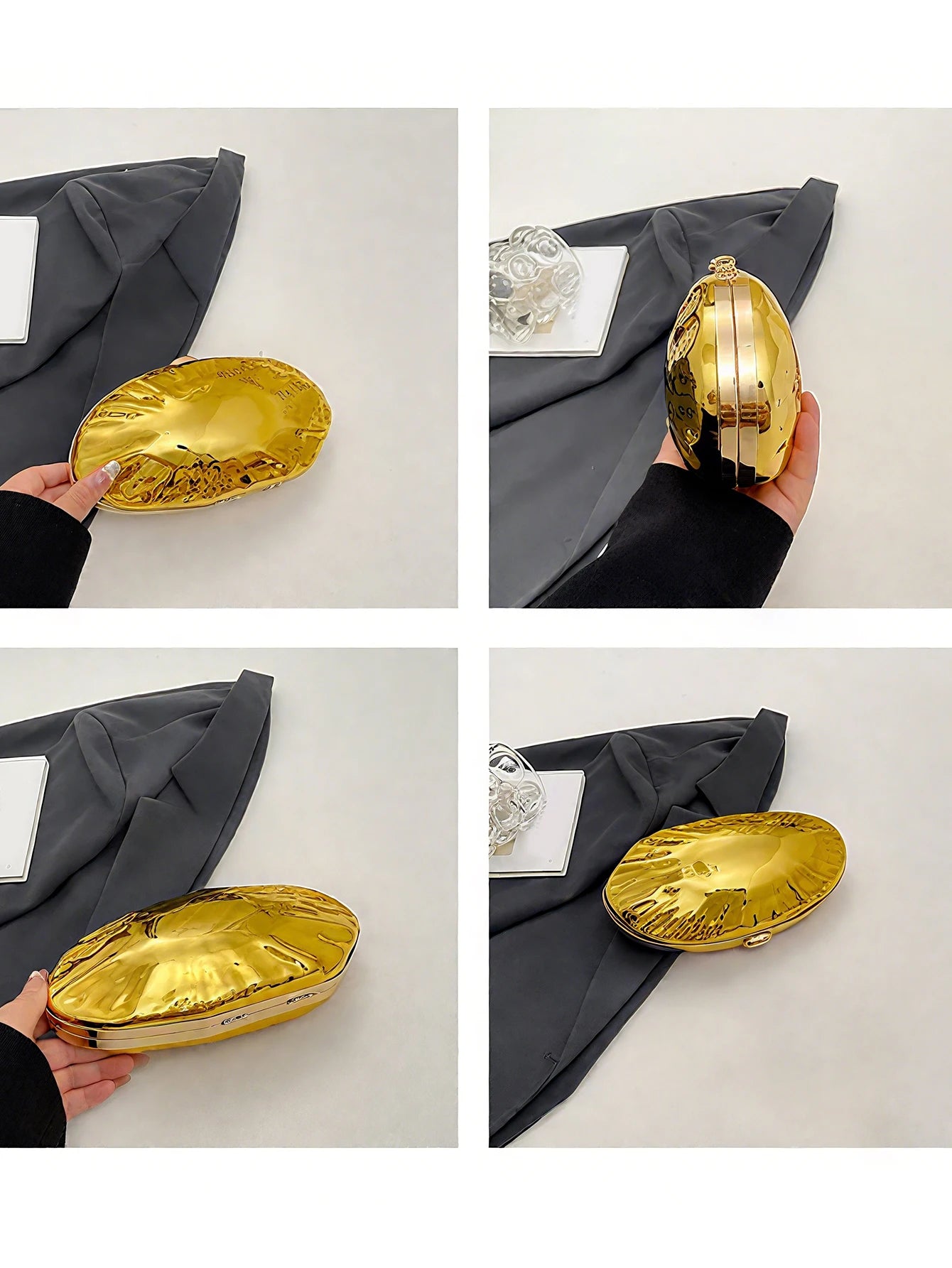 Shell Shaped Dinner Handbag Fashion Acrylic Chain Clutch Large Capacity Wallet New Banquet Party Women's Crossbody Shoulder Bag