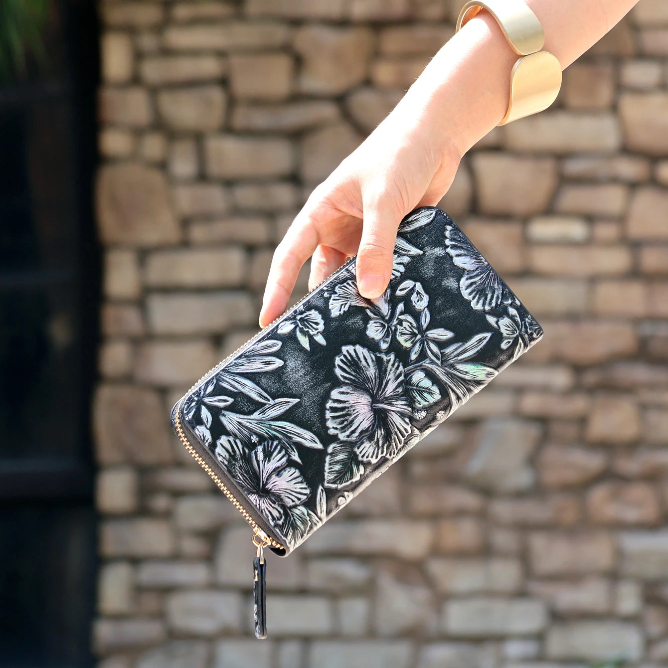 Wallet Women Large Capacity Card Holder Purse Floral Womens Leather Wallets Long Female Coin Purse Evening Clutch Bag