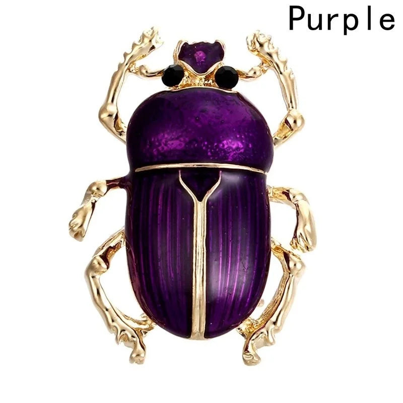 SKEDS Women Full Crystal Exquisite Beetle Brooch Badges Fashion Luxury High-end Elegant Lady Insect Pin Accessories