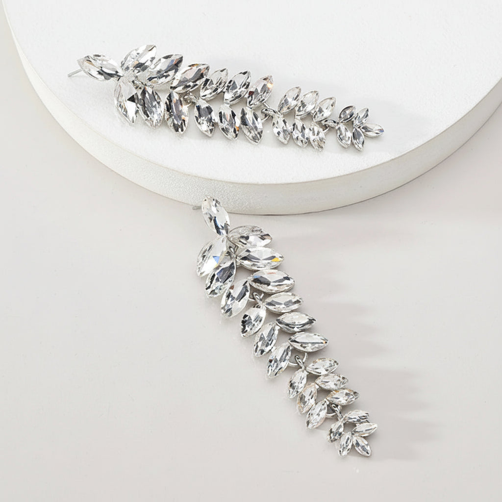 Leaf Shiny Glss Decor Dangle Drop Earrings