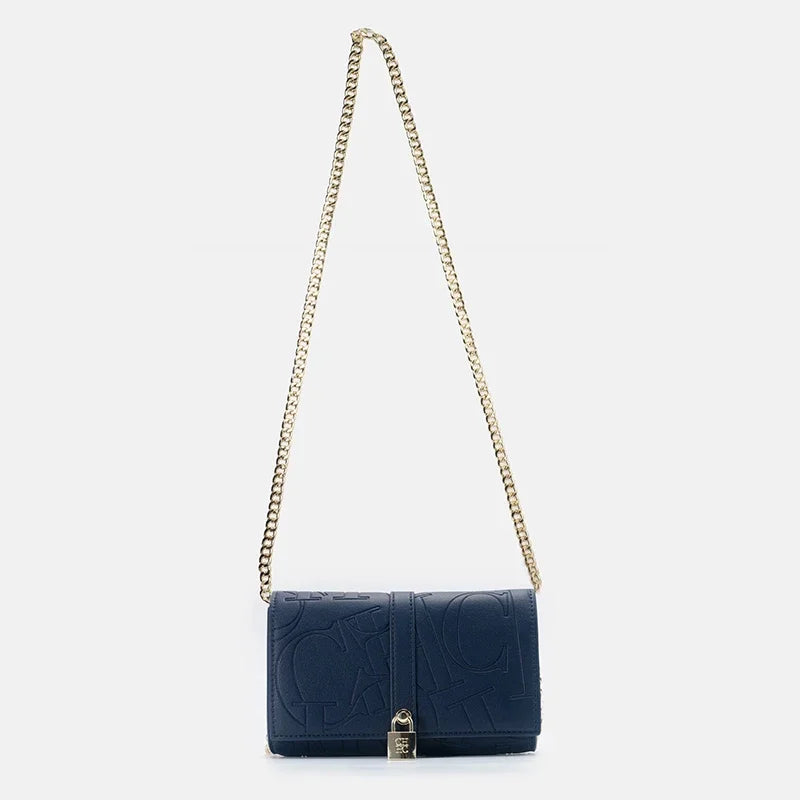 CH Chain Bag PU Material Solid Color Big Letter Print High Quality Lock Design Women's 2025 Designer New Shoulder Bag