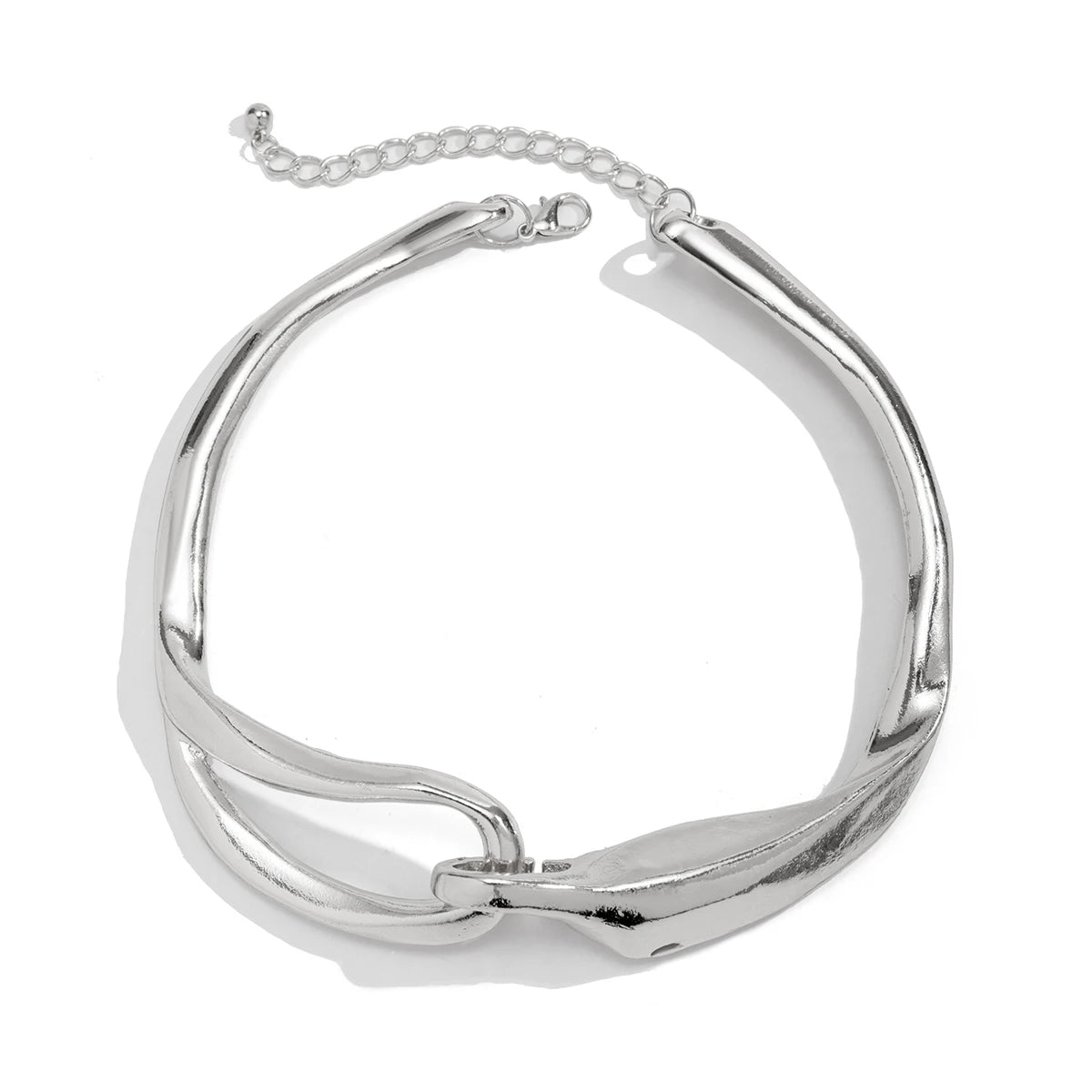 Exaggerated Heavy Metal Thick Chain Torques Necklace for Women Punk Trend Irregular Link Collar Choker Y2K Jewelry Accessories