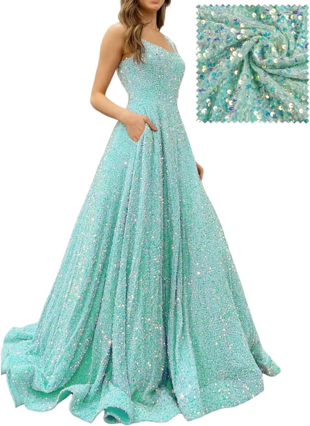 Prom Dresses Long A Line with Pockets Formal Evening Ball Gowns Velvet Velvet Sequins Black Tie Wedding Party Dress