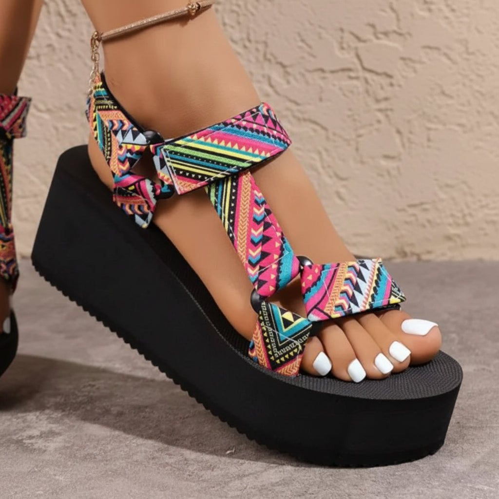 Ladies new summer thick soled shoes Women comfort cloth Sandals Beach Set Foot Sandals exposed toe Light Casual Slippers Zapatos