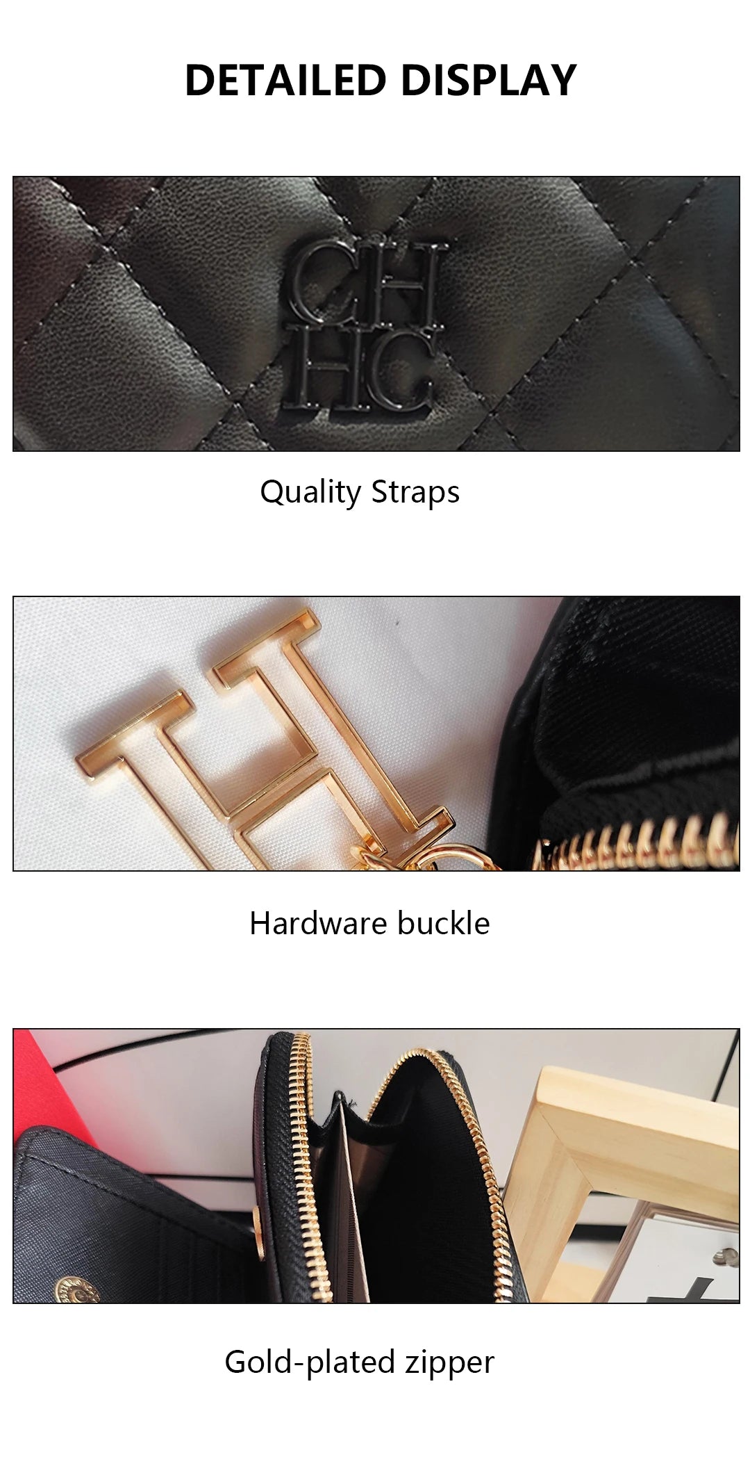 CH New Women's Wallet Exquisite Luxury Brand Short Solid Color Coin Women's Wallet High-quality PU Material Exquisite Brand Logo