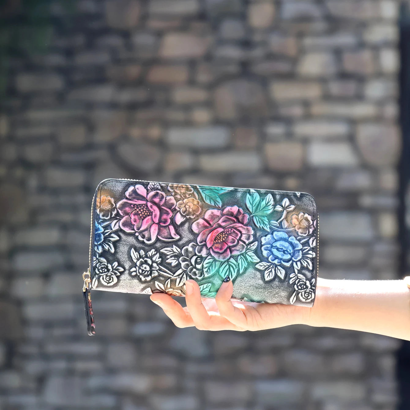 Wallet Women Large Capacity Card Holder Purse Floral Womens Leather Wallets Long Female Coin Purse Evening Clutch Bag