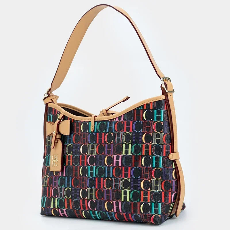 CHCH Bowknot Element Design New Trend Tote Bag Fashion Letter Print Square Luxury Brand 2025 Lace-up Women's Tote Bag
