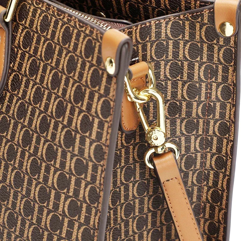 High Quality Hardware Tote Bag with Pendant Minimalist Style Letter Print Large Capacity New Brand Women's Commuter Shoulder Bag