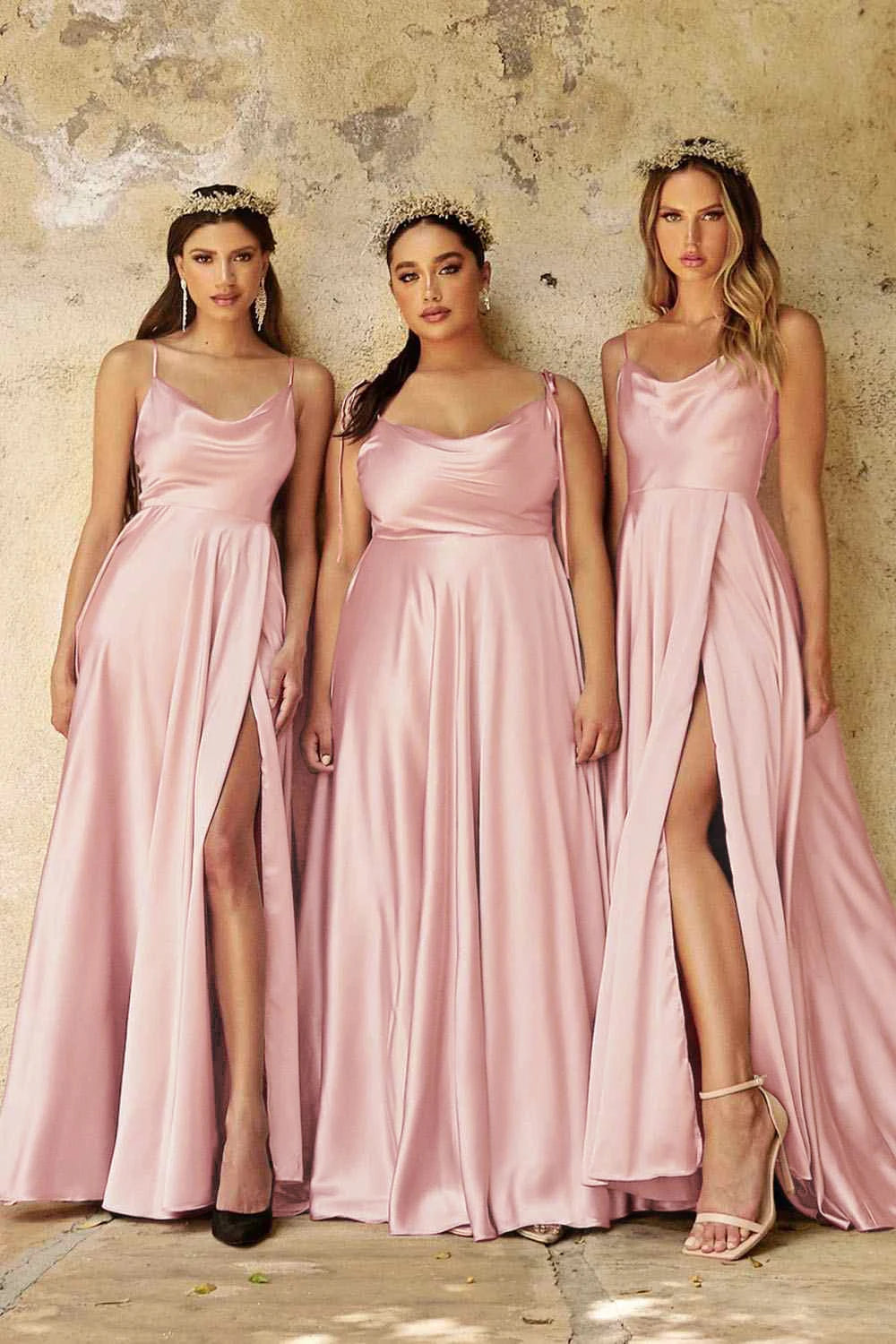 Dresses For Prom Spaghetti Straps Ankle-length Elegant Dresses For Women Sleeveless Zipper Up A-line High Slit Formal Dresses