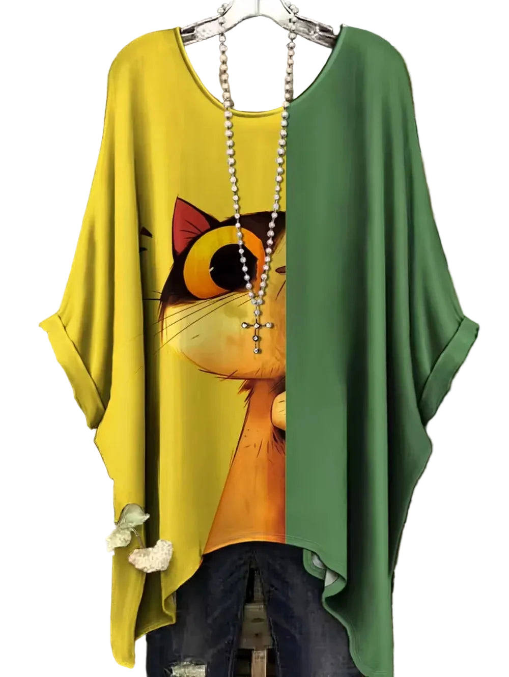 Retro Women's T Shirt Anime Cat Graphic Girl Clothes Summer O-Neck Short Sleeve Tees Female Harajuku Streetwear Oversized Blouse