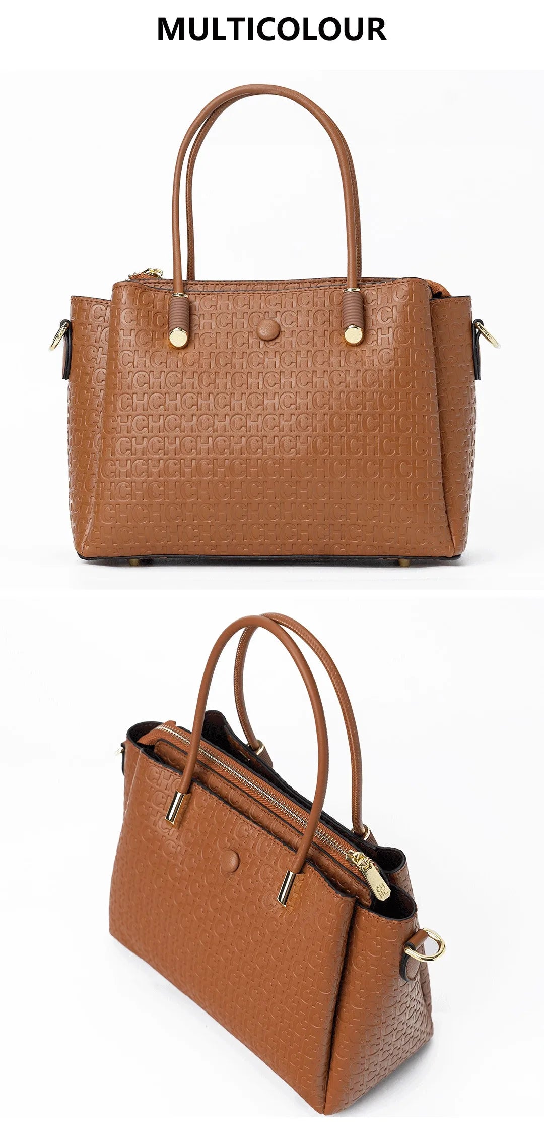 High Quality Metal Connection Brand Monogram Print Vintage Fashion Women's Tote Bag Large Capacity Commuter Versatile Tote Bag