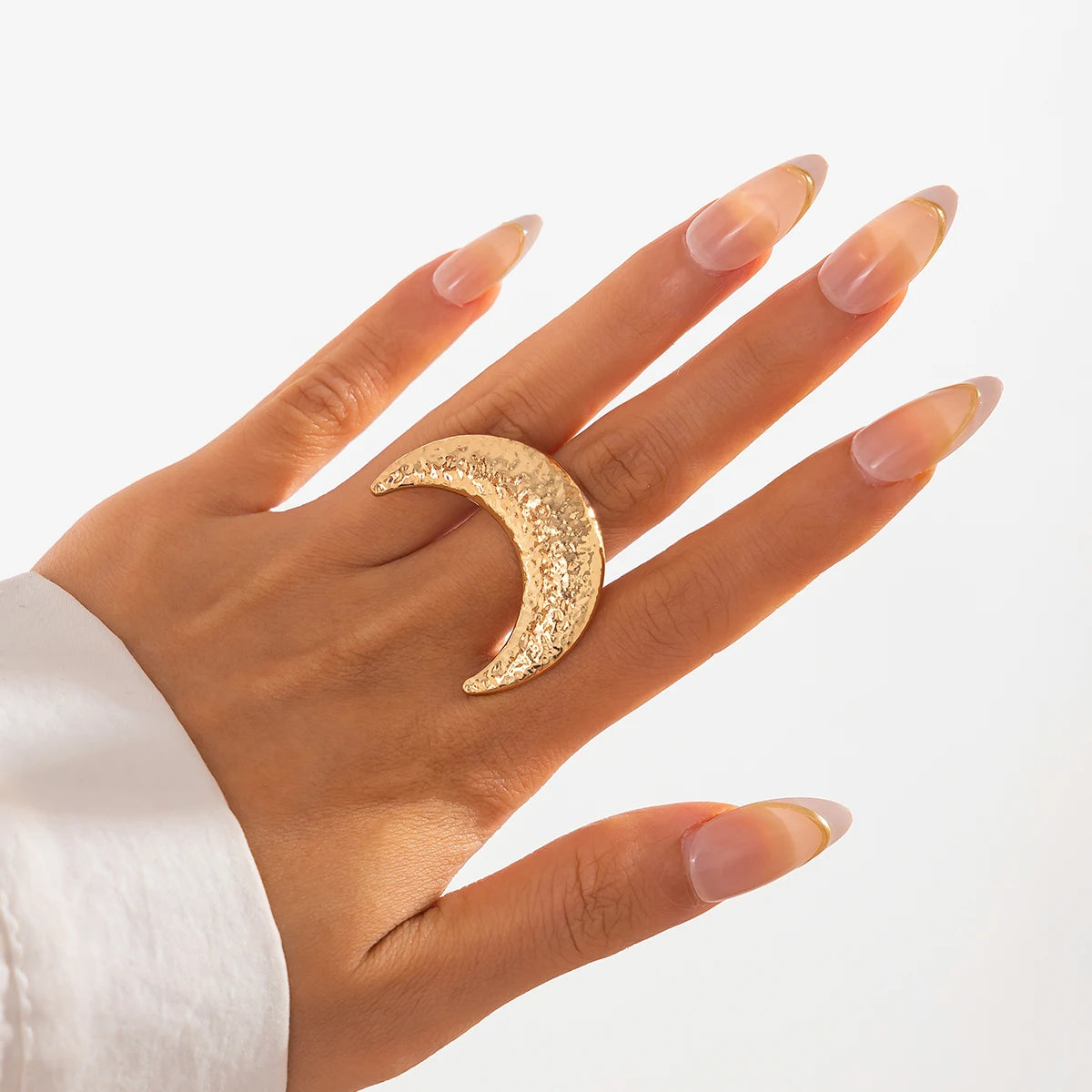 Salircon Vintage Exquisite Big Flower Butterfly Ring for Women Irregular Geometric Metal Finger Ring Female Jewelry Gift