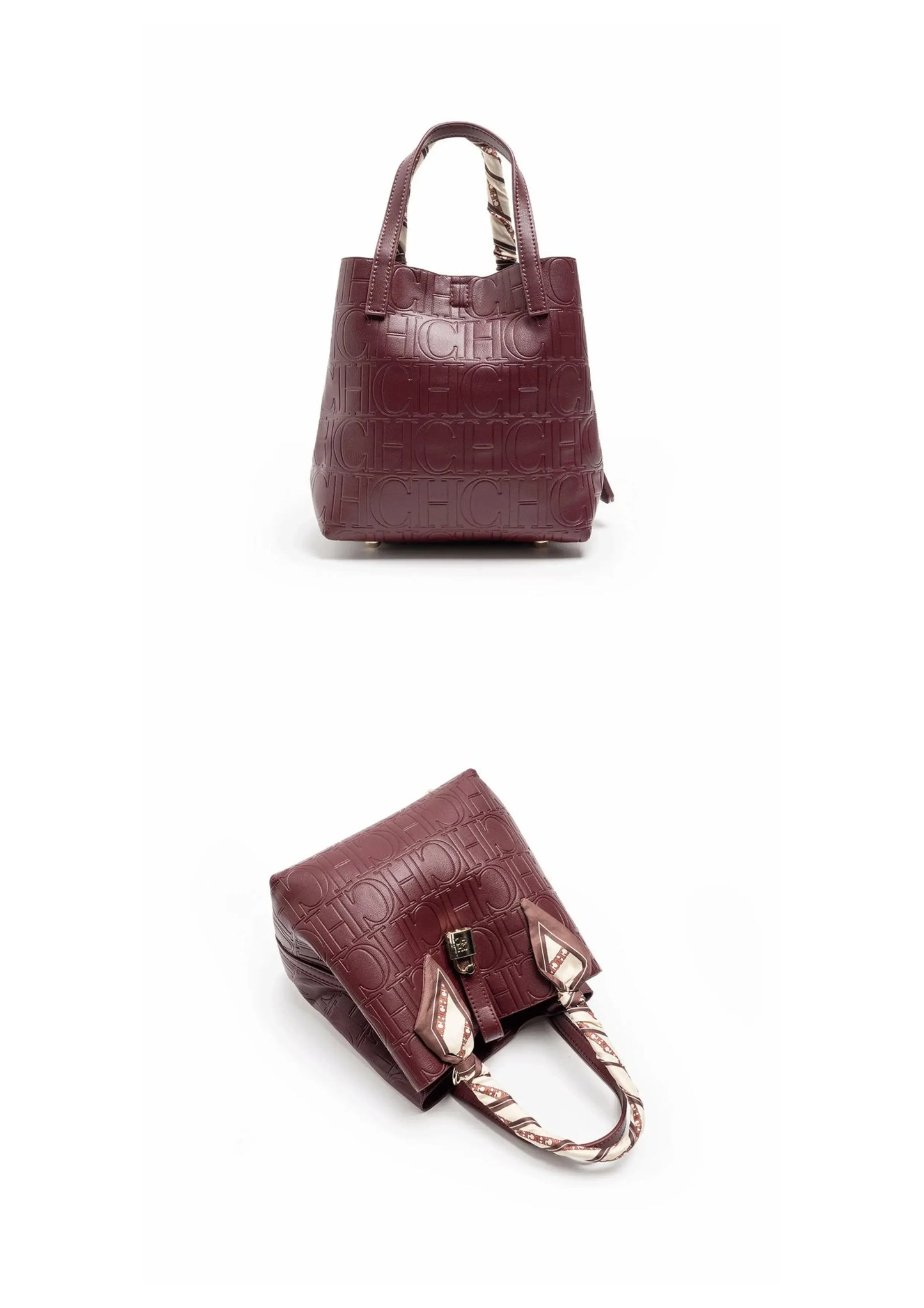 CH Large Capacity Handbag Luxury Brand Temperament Letter Print with Lock Design 2025 Trendy Women's Crossbody Bag