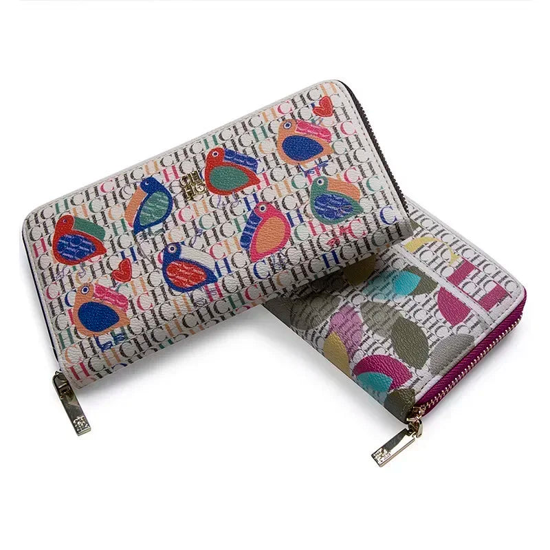 Multiple Pattern Women's Wallet Print Design Fashion Classic Women's Wallet Solid Color Design High Quality Card Holder