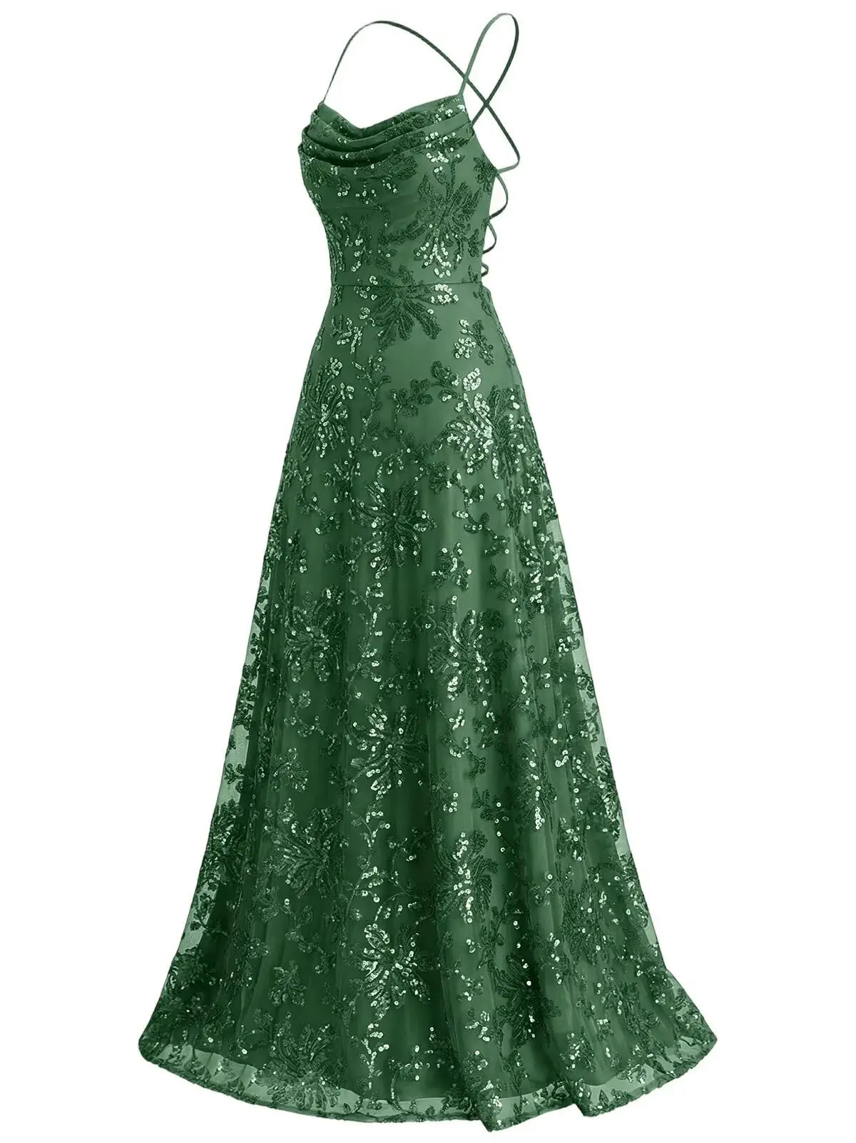 Lace Sequin Long Prom Dresses for Women 2026 Sparkly Pleated A Line Formal Evening Ball Gown Women Elegant Party Dresses