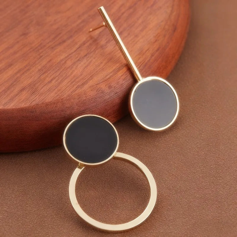 Boho Hoop Earrings, Geometric Asymmetrical Design, Statement Dangle Earrings for Women, Daily & Party Wear, All Seasons