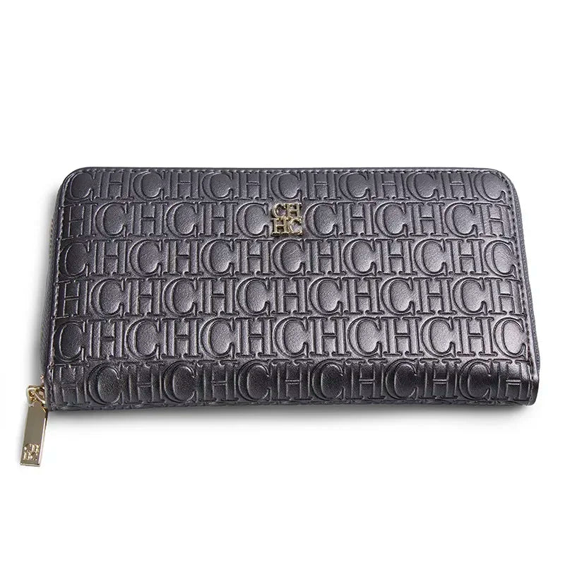 CH Women's Luxury Handbags Compact Wallet Minimalist Design with Embossed Initials Women's Coin Purse Portable Leather Wallet