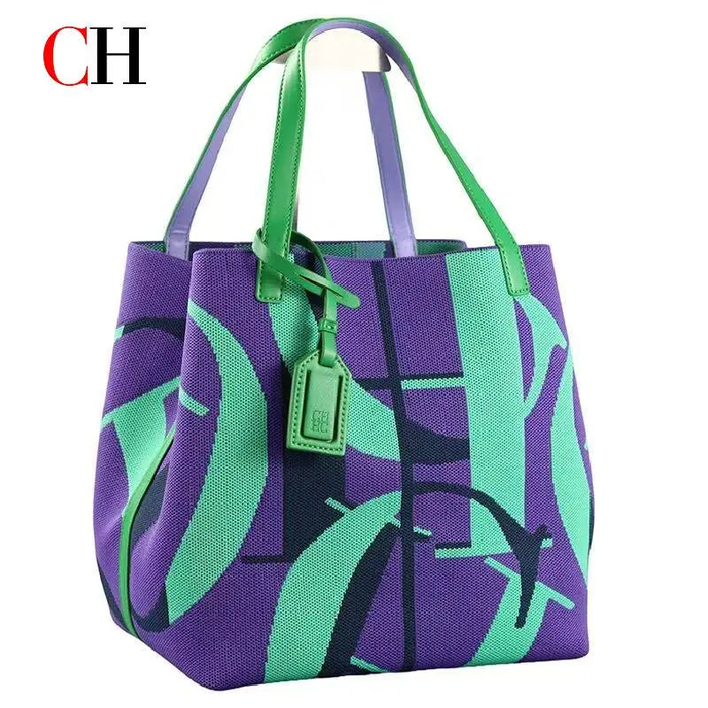 CH Canvas Tote Bag Spacious Lightweight Stylish Large Capacity Adjustable Pocket Durable Versatile Luxury Daily Travel Chic