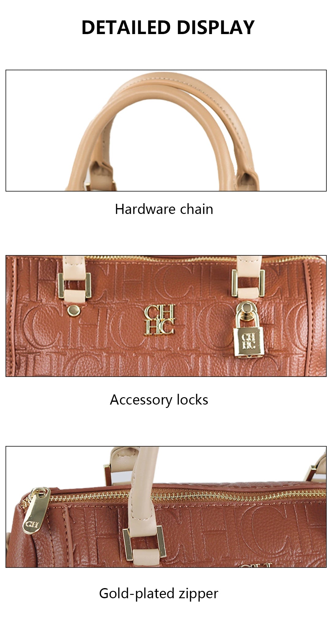CH Women Handbag Shoulder Bag Embossed Logo Pattern Fashionable Ladies Casual 2026 New Trendy Popular Crossbody Bag Hot Sale