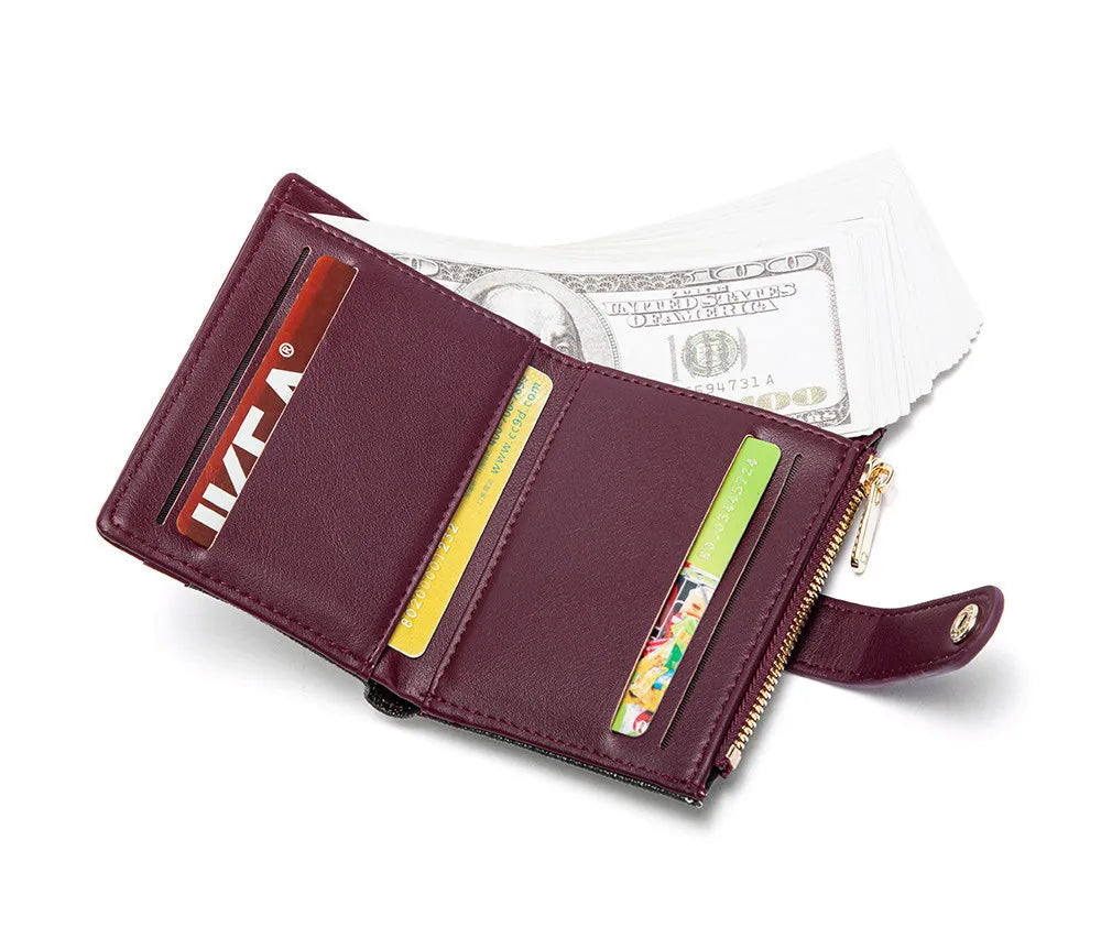 CH New Classic Folding Money Clip Compact Lightweight Luxury Brand Design Sense Letter Decoration Card Bag Women Zero Wallet