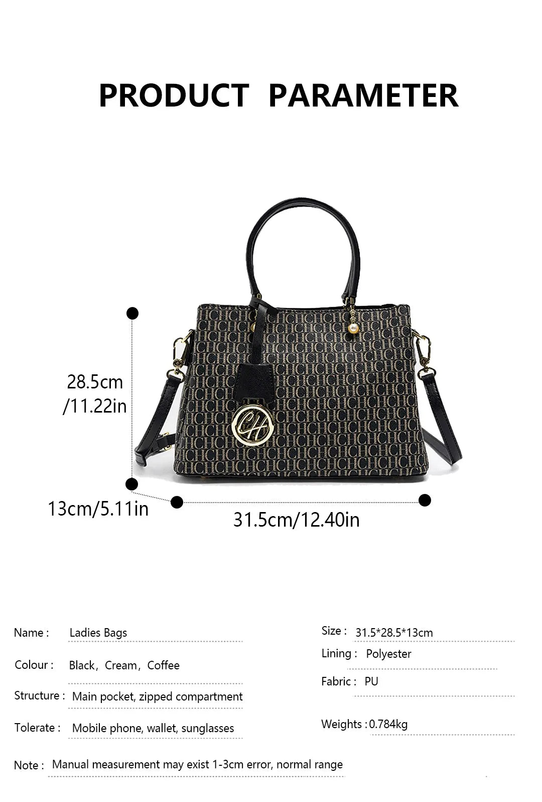 Light Luxury Brand Letter Print Handbag with Letter Pendant Design Unique and Elegant Popular Fashion Niche High Quality