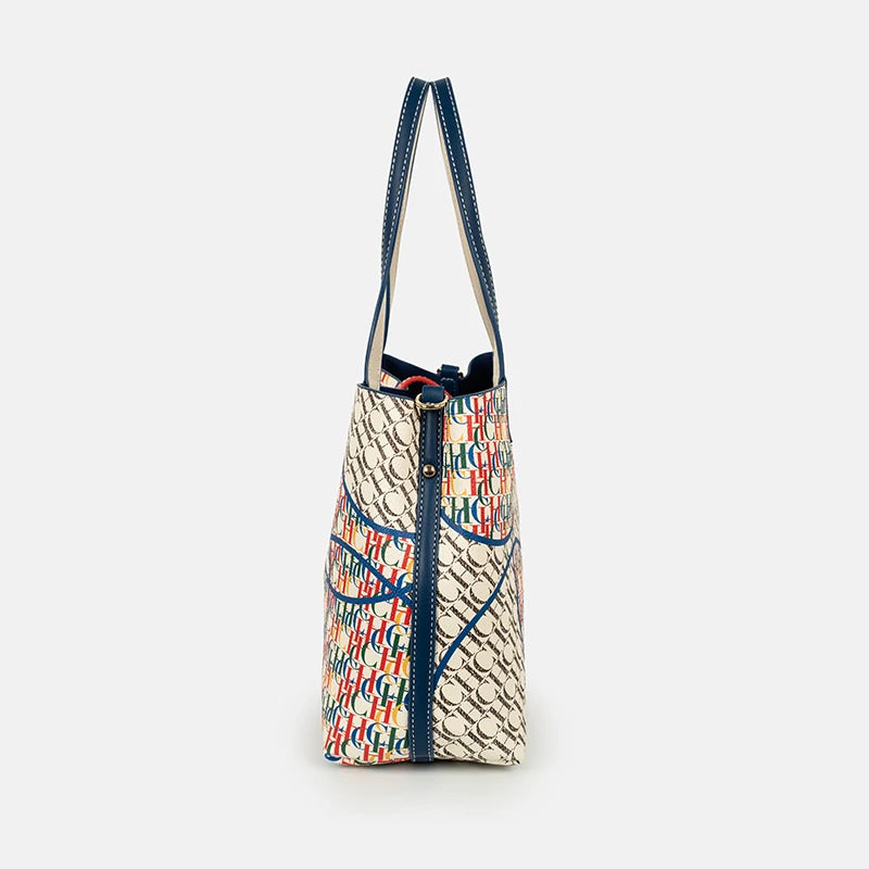 CH Tote Bag for Women Luxury Handbag New Colorful Letter Print Large Capacity Shoulder Bag Casual Shopper Bag with Lock