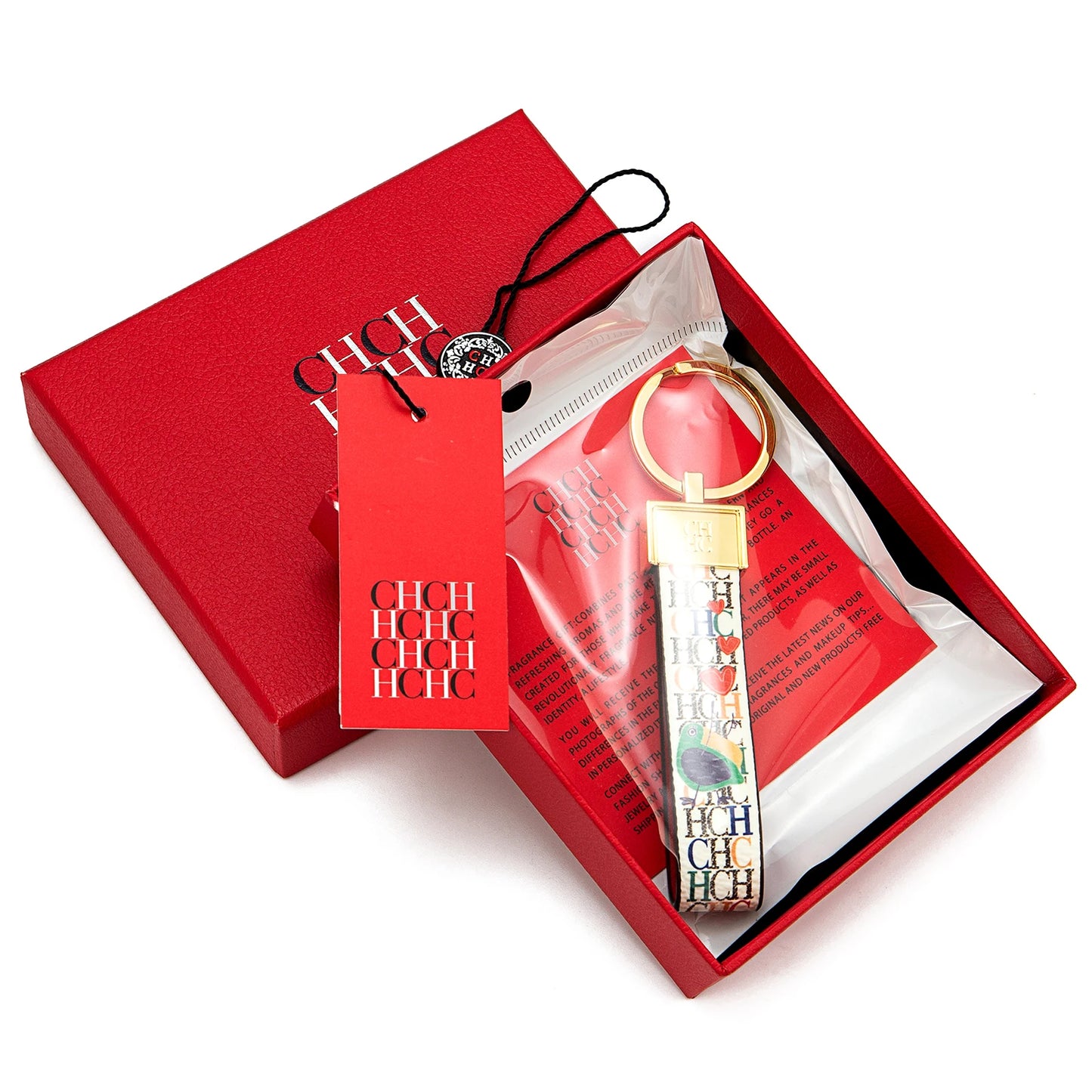 CH Niche High-end Keychain Leather Keychain Unique Printing Design Fashion Keychain Simple and Exquisite Style Gifts