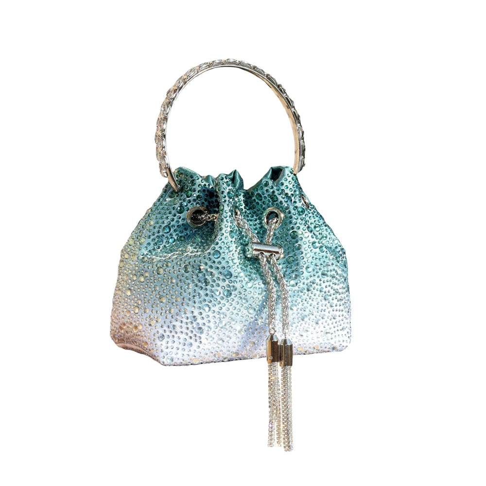 Handle Rhinestones Evening clutch Bag Purses and handbag luxury Designer shoulder bag Shiny Crystal Clutch purse bucket bag