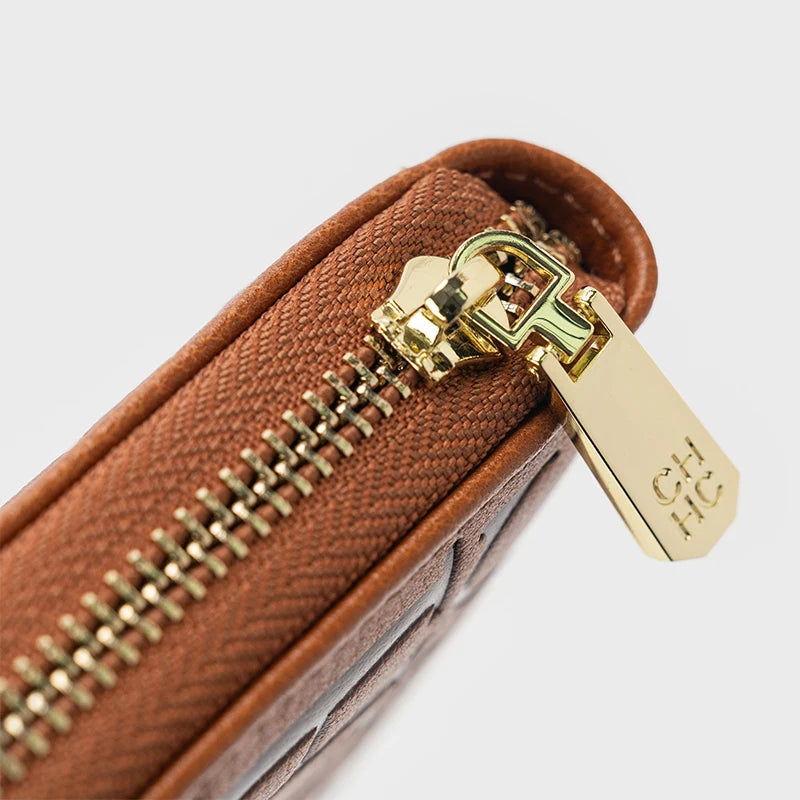 Embossed Zip Around Long Wallet