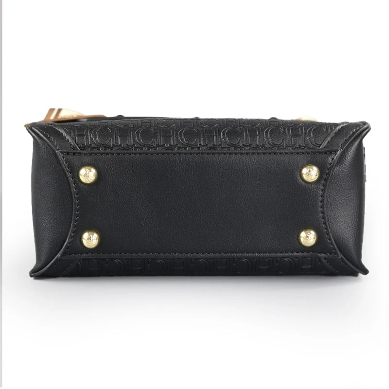 CH Women's Monogram Embossed Crossbody Bag with Scarf Handle & Horsebit Detail Fashion Shoulder Bag for Daily/Party