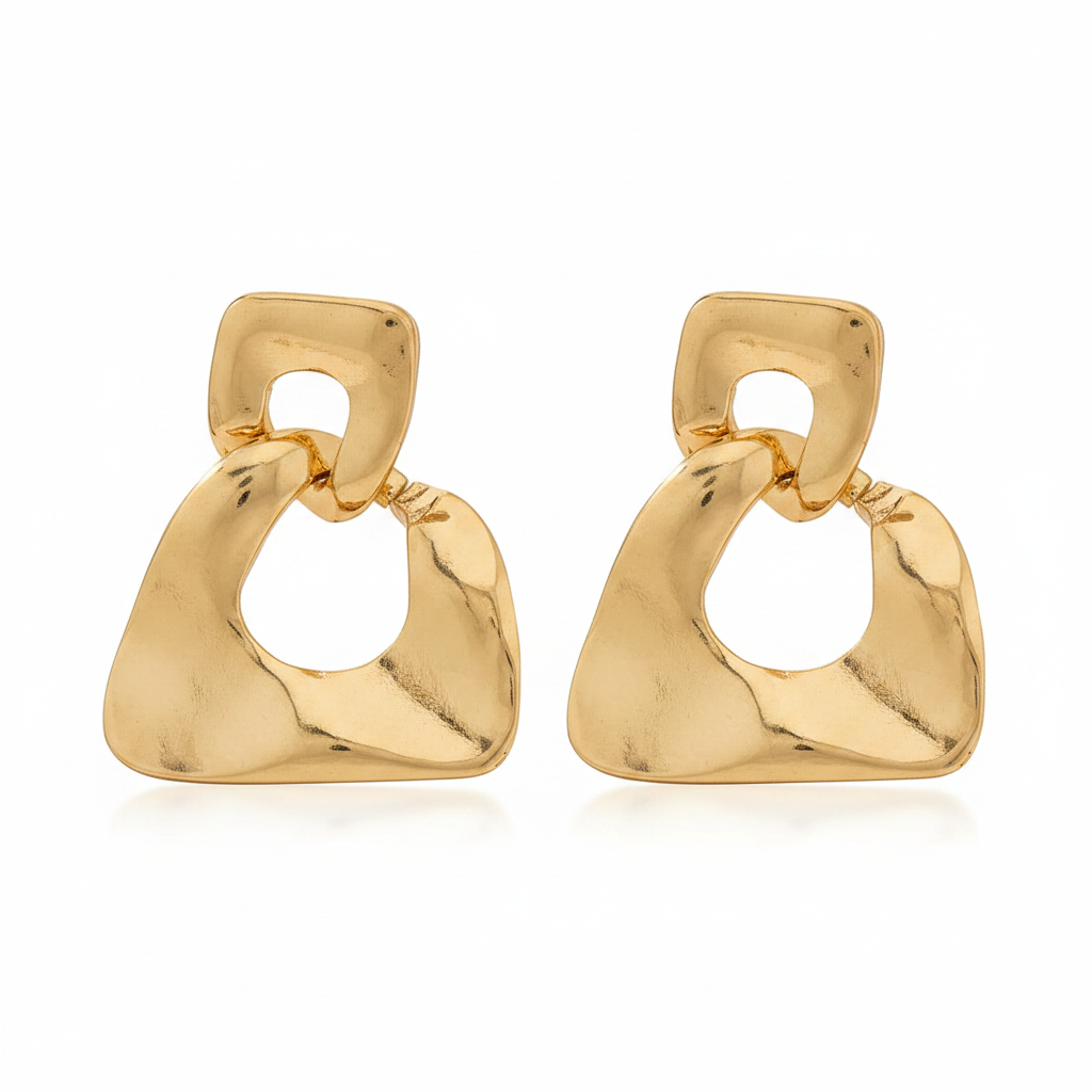 Women's Fashion Earrings, Simple and Versatile Geometric Smooth Irregular Earrings, Suitable for Daily Wear