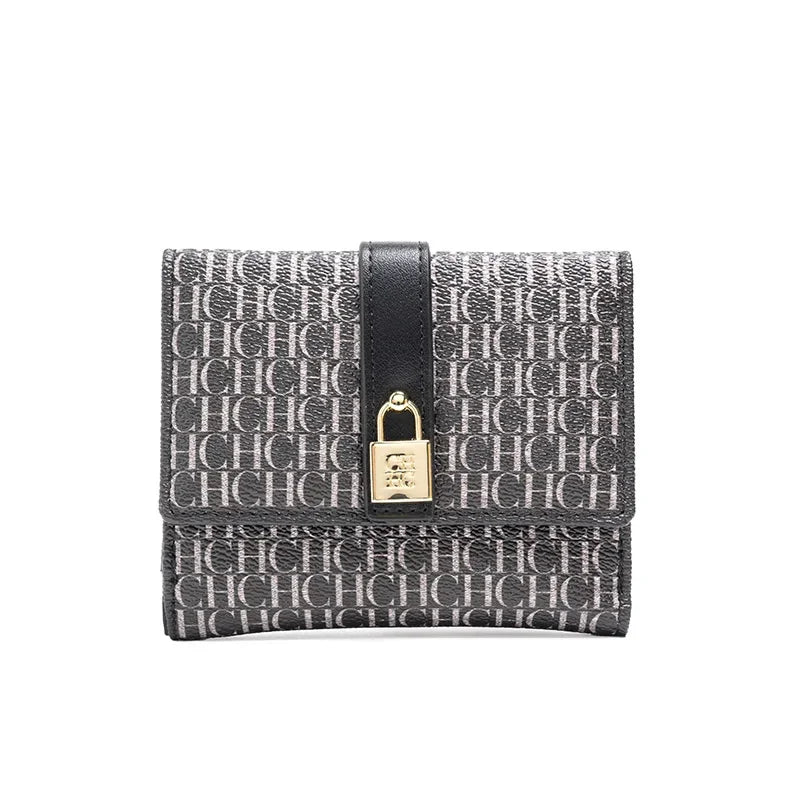 CH Fashion Versatile Letter Print Design Wallet Premium Feeling Wallet High Quality Standard Wallet Ladies Temperament Style