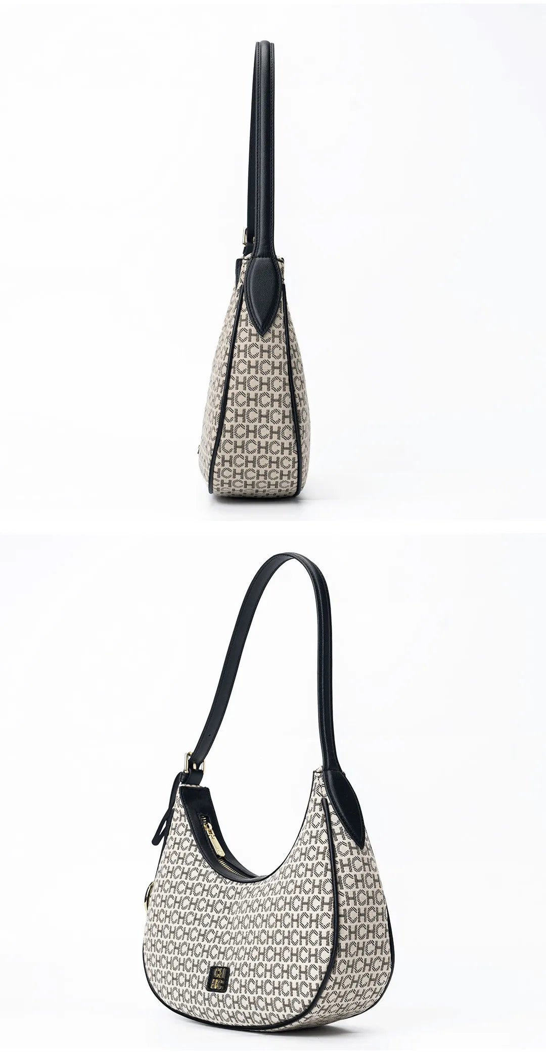 CH Women's Shoulder Bag Monogram Print Chic Retro Bag Spacious Capacity PU Material Letter Printed Design Underarm Bag
