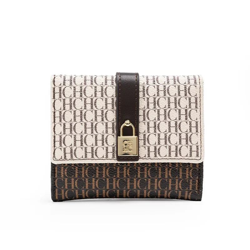 CH Fashion Versatile Letter Print Design Wallet Premium Feeling Wallet High Quality Standard Wallet Ladies Temperament Style