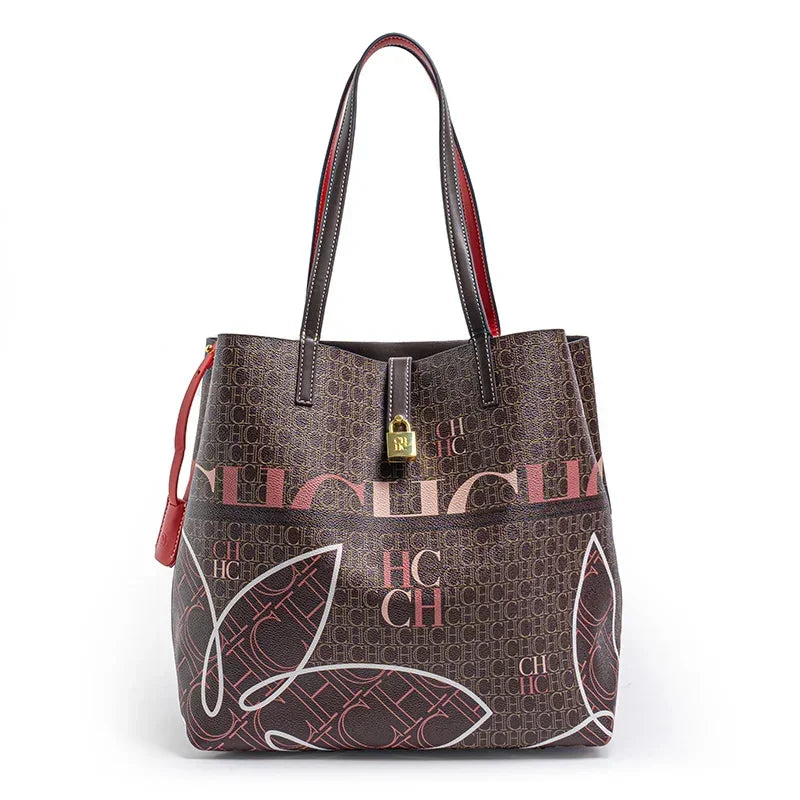 CH Simple Atmosphere Style Women's Handbag Fashion Women's Handbag Unique Print Design Women's Large Capacity Commuter Bag