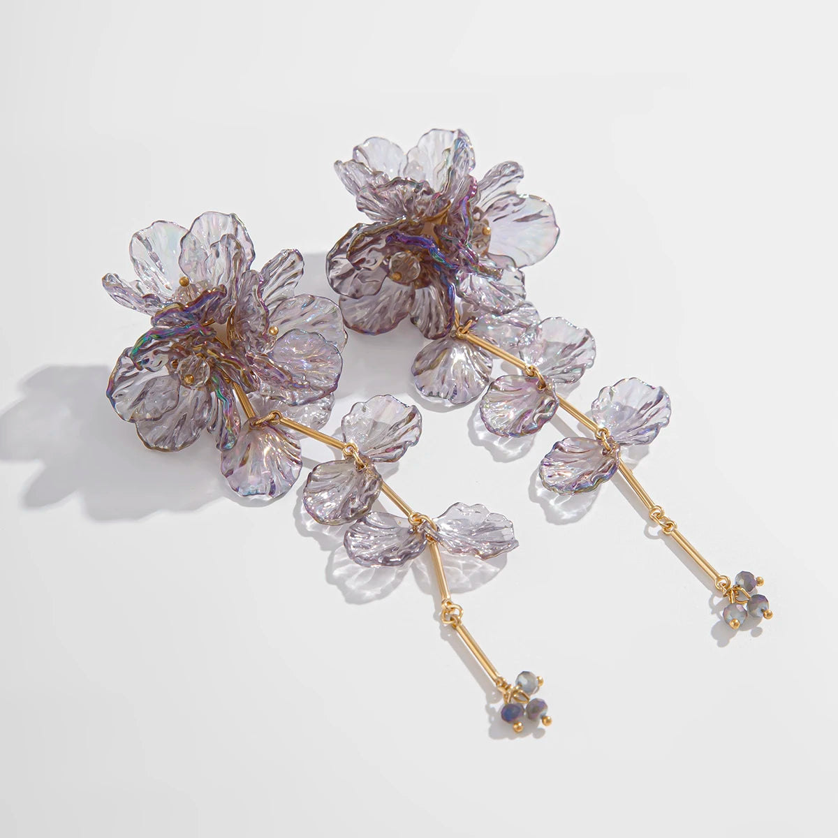 Salircon Elegant Charming Scallop Flowers Earrings for Women Creative Design Long Pendant Earrings Lady Party Ear Jewelry