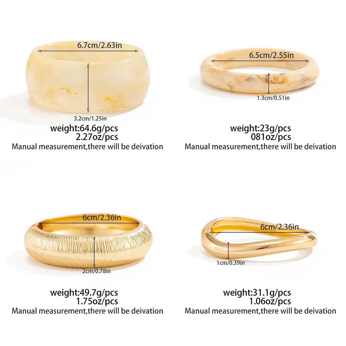Salircon 2025 Bohemian Stacking Resin Bangles Women Trendy Irregular Geometric Chunky Cuff Bracelets Charm Couple Jewelry Gifts