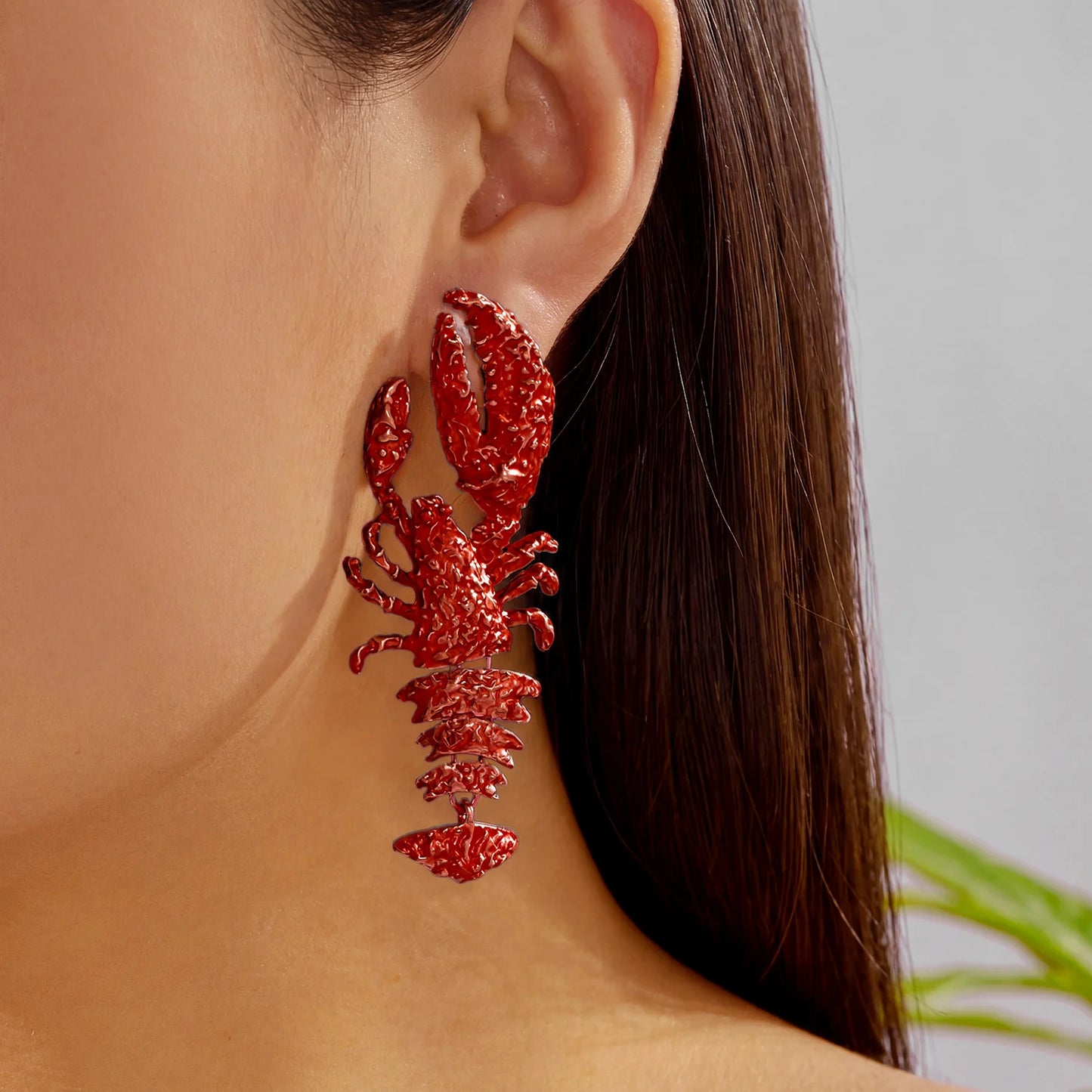 Personality Splicing Lobster Earrings for Women Metal Starfish Shell Animal Dangle Earrings Summer Beach Holiday Party Jewelry