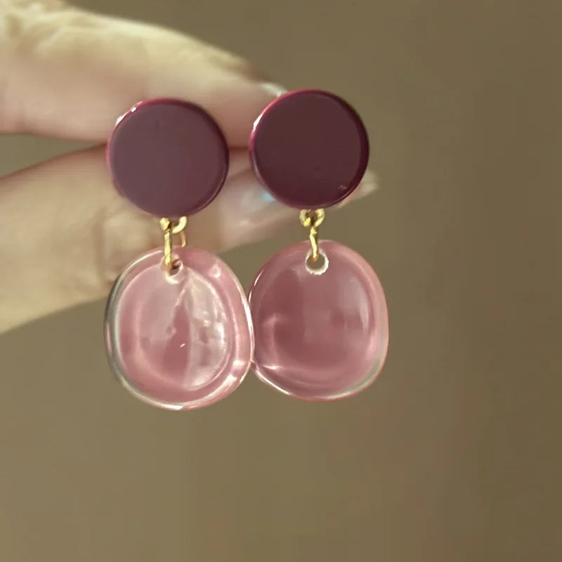 Retro Geometric Resin Drop Earings For Women Water Drop Pendant Earrings for Banquet Party Female Ear Jewelry Gift