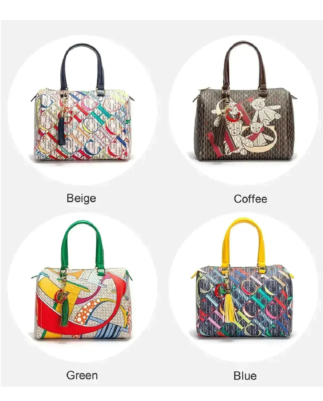 Women's Commuter Crossbody Bag 2025 Spring New Colorful Printed Women's Handbags Monogram Bronze Fashion Luxury Design
