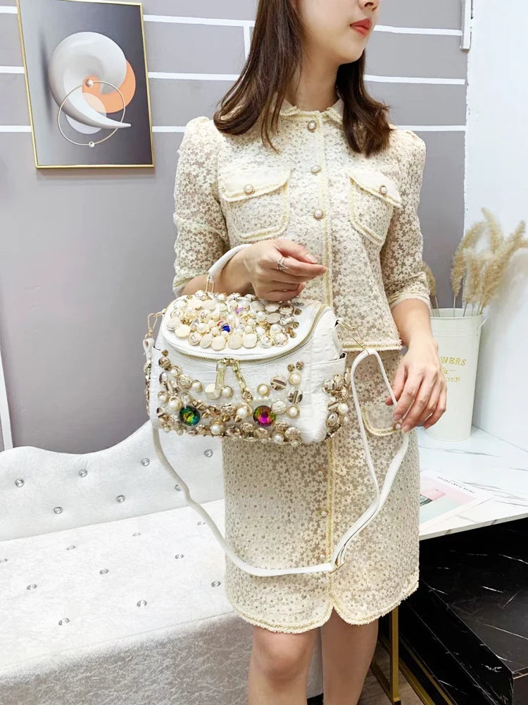 Handbag for women purses and handbag luxury Designer Handmade Women's bag Casual black bucket Female Messenger shoulder Bag new