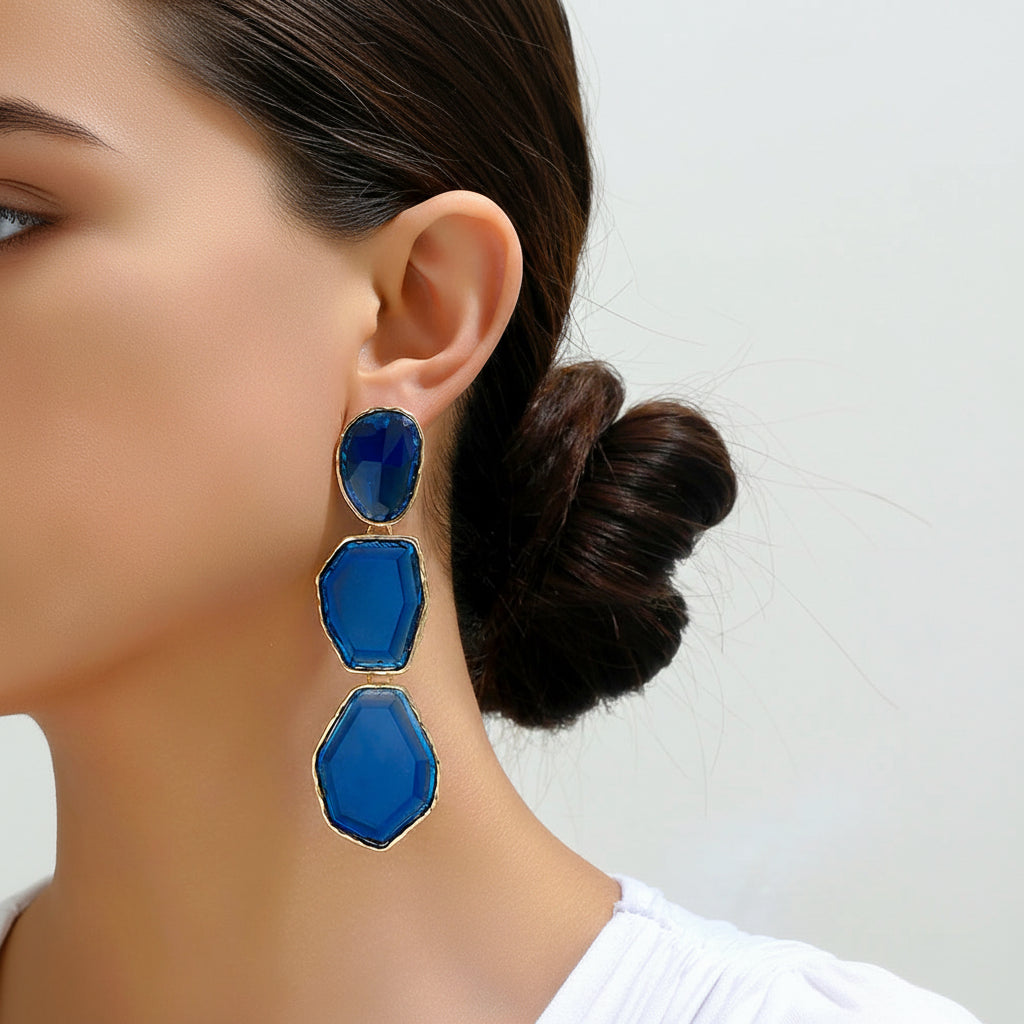 Creative Design Popular Luxury Geometric Resin Charm Long Dangle Drop Earrings For Women Trend Unusual Pendant Jewelry Gift