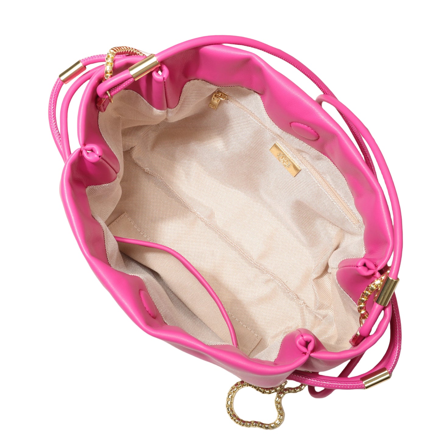 Elegant Drawstring Bucket Bag 2026 Shoulder Handbag with Gold CH Logo Versatile Chain Strap Crossbody Purse for Ladies