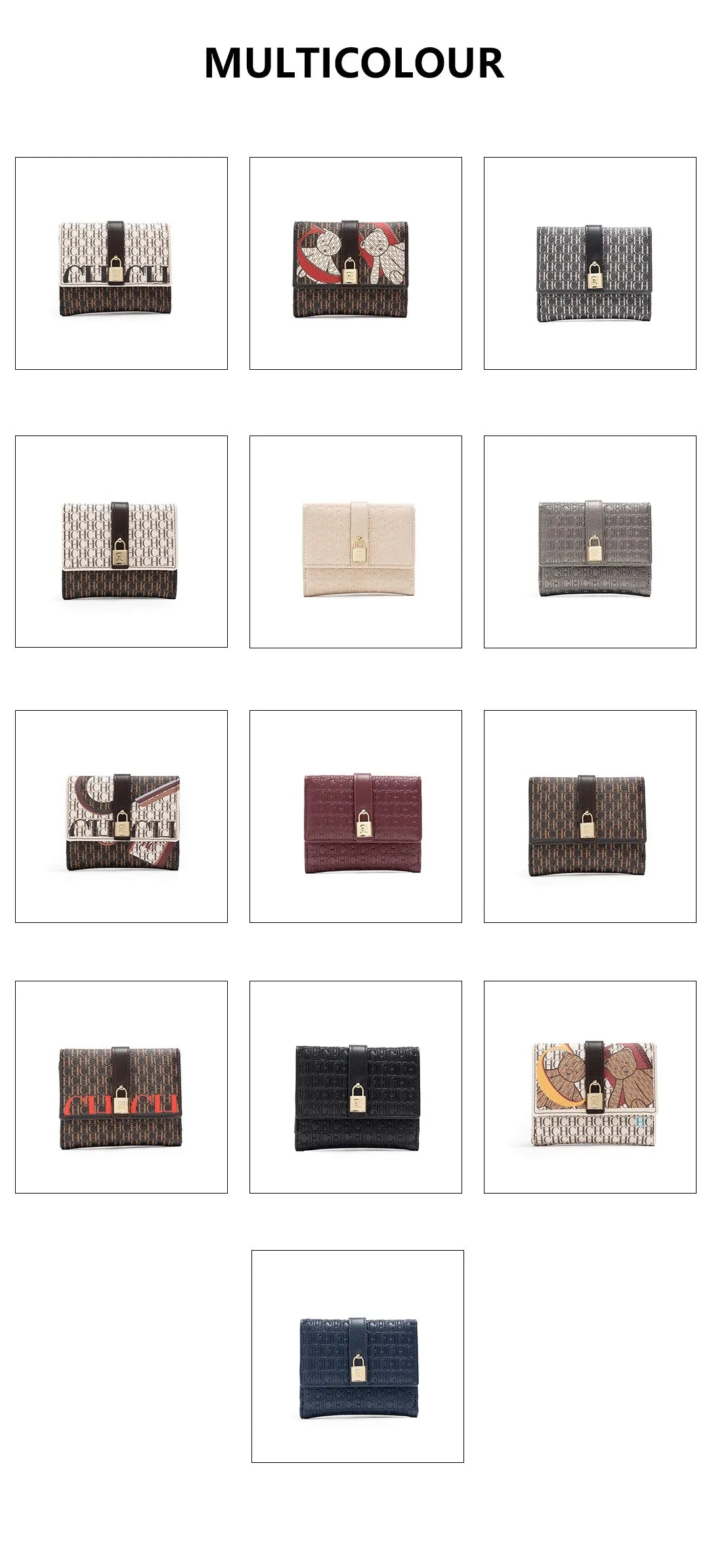 CH Fashion Versatile Letter Print Design Wallet Premium Feeling Wallet High Quality Standard Wallet Ladies Temperament Style Car