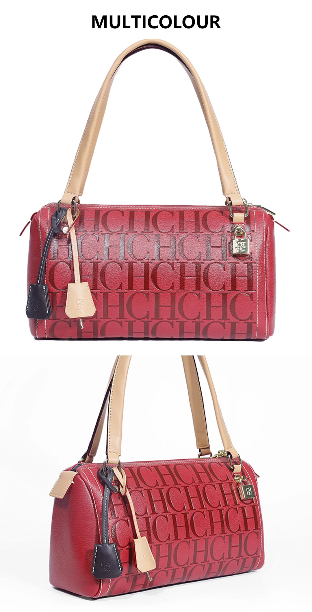 CH Fashion Classic Women's Boston Bag Autumn Winter New Collection 2026 Letter Design Shoulder Bag Texture Handbag