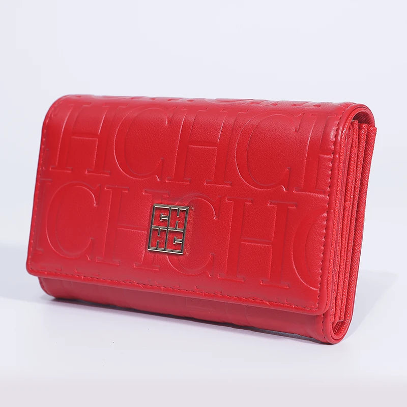 CH Luxury Card Bag Minimalist Chic Embossed Design Wallet Stylish Women Accessory Compact Multi Slot Card Holder Daily Essential
