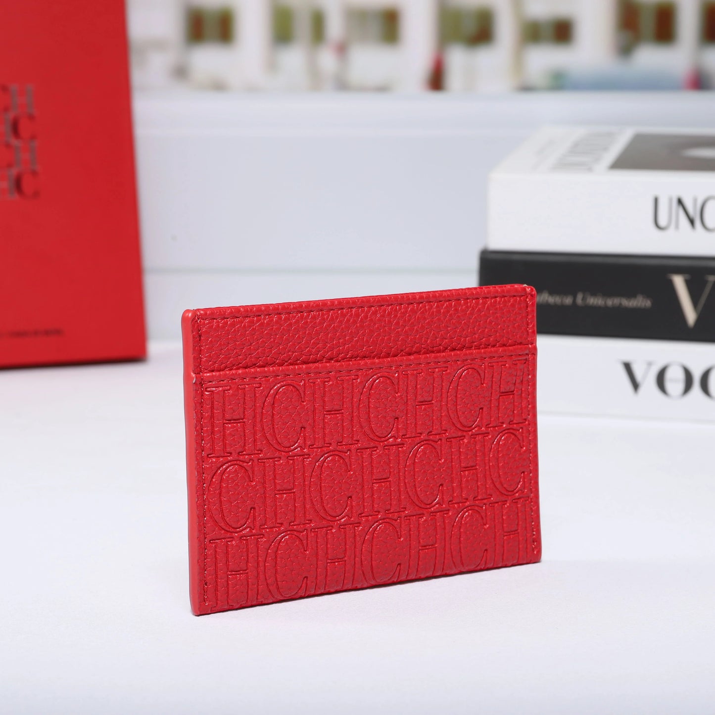New Fashion CH Embossed Card Holder Slim Minimalist Credit Card Wallet for Women & Men Portable ID Card Case with Multiple Slots