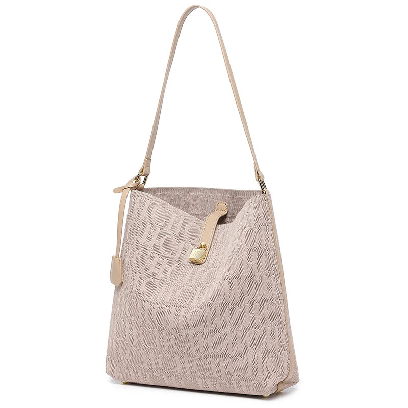 CH Women Hobo Bag Monogram Pattern Gold Lock Hardware Large Capacity 2026